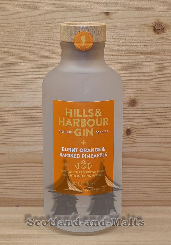 Hills and Harbour DISTILLED GIN COCKTAIL - Scottish Gin with Burnt Orange and Smoked Pineapple mit 40,0% - Gin mit flambierten Orangen und geräucherter Ananas